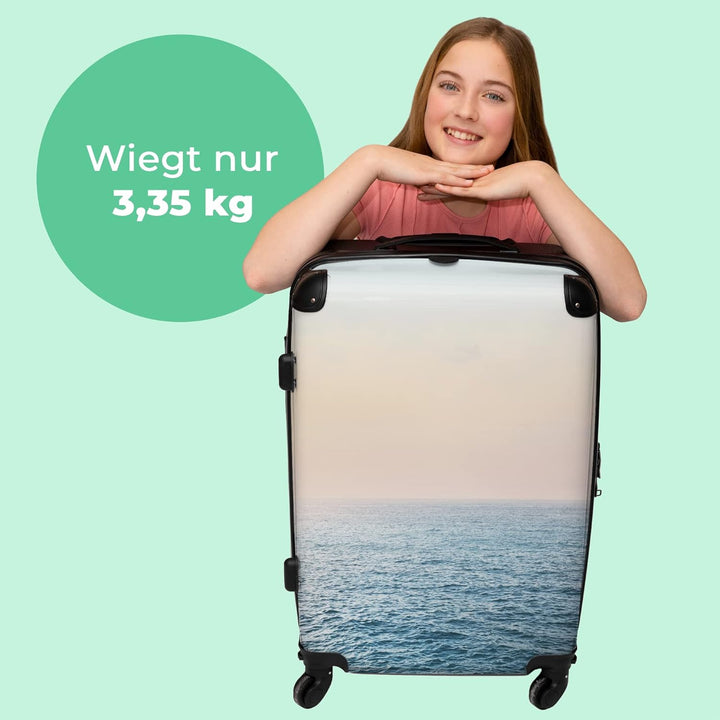 NoBoringSuitcases.com® Koffer gross Trolley Rollkoffer Reisekoffer mit 4 Rollen Fotokoffer - Meer -