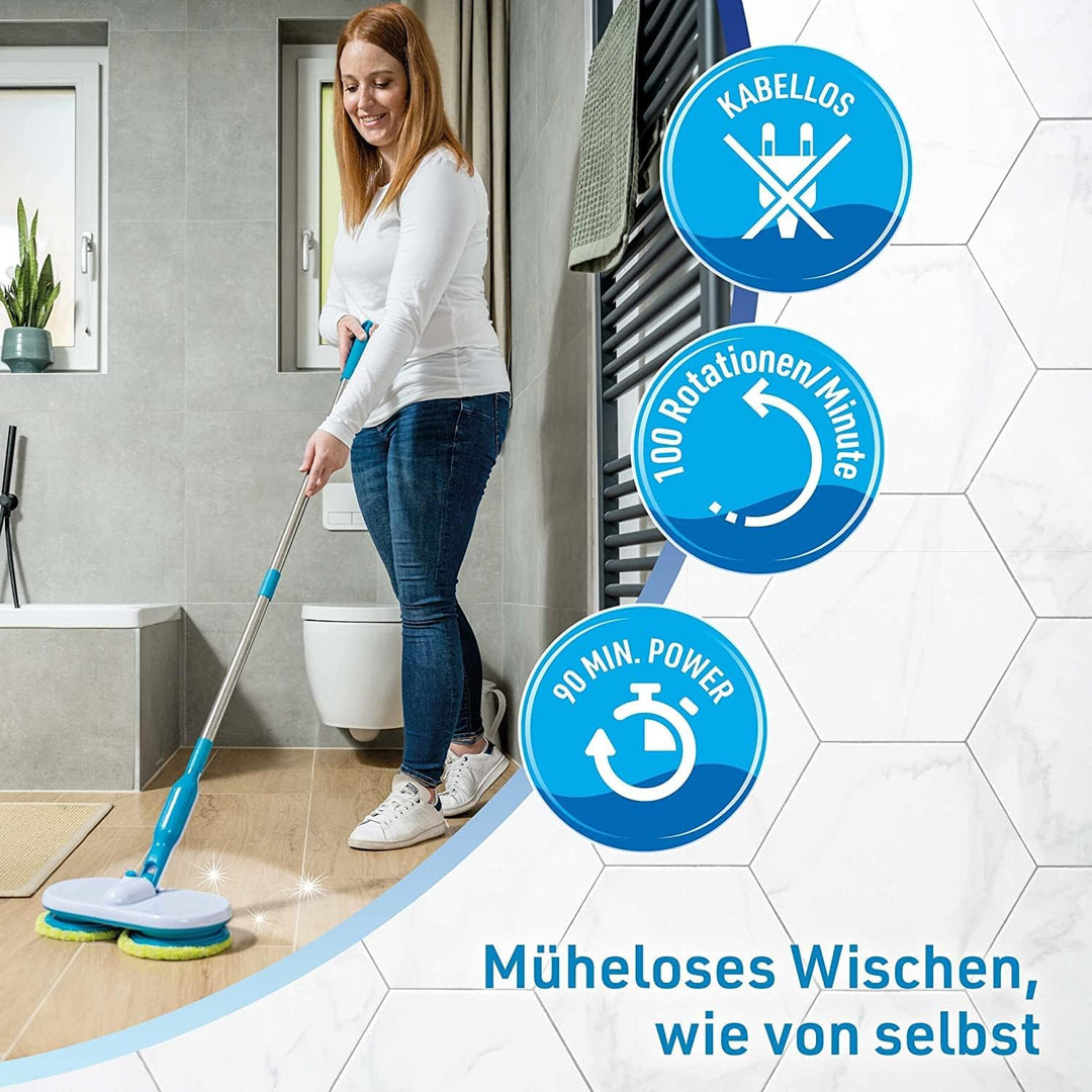 Hurricane Floating Mop elektrischer Bodenwischer – Akku Wischer zum mühelosen Wischen, Schrubben und