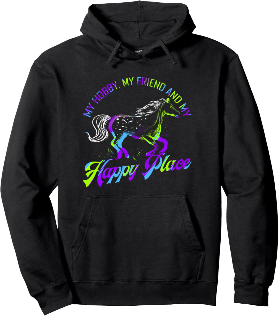 Appaloosa Happy Place Pferd Reiten Reitsport Reiter Pullover Hoodie