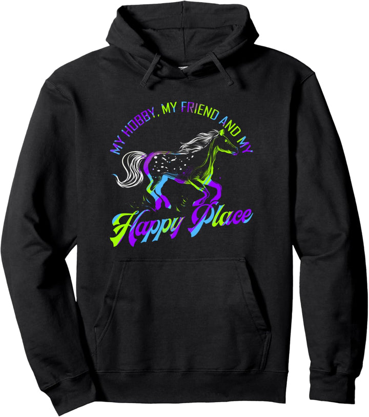 Appaloosa Happy Place Pferd Reiten Reitsport Reiter Pullover Hoodie