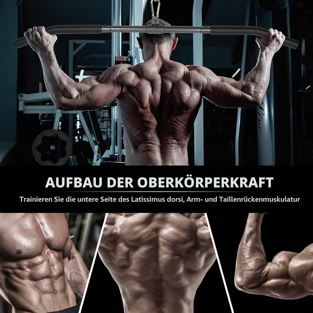 Latzugstange mit Drehgelenk, Abnehmbar Latzug Griffe Gebogene Klimmzugstangen Zugstange Fitness für