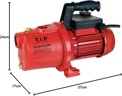 T.I.P. Gartenpumpe Guss (3.500 l/h Fördermenge, 46 m Förderhöhe, 4,6 bar Druck, 800 W, selbstansauge