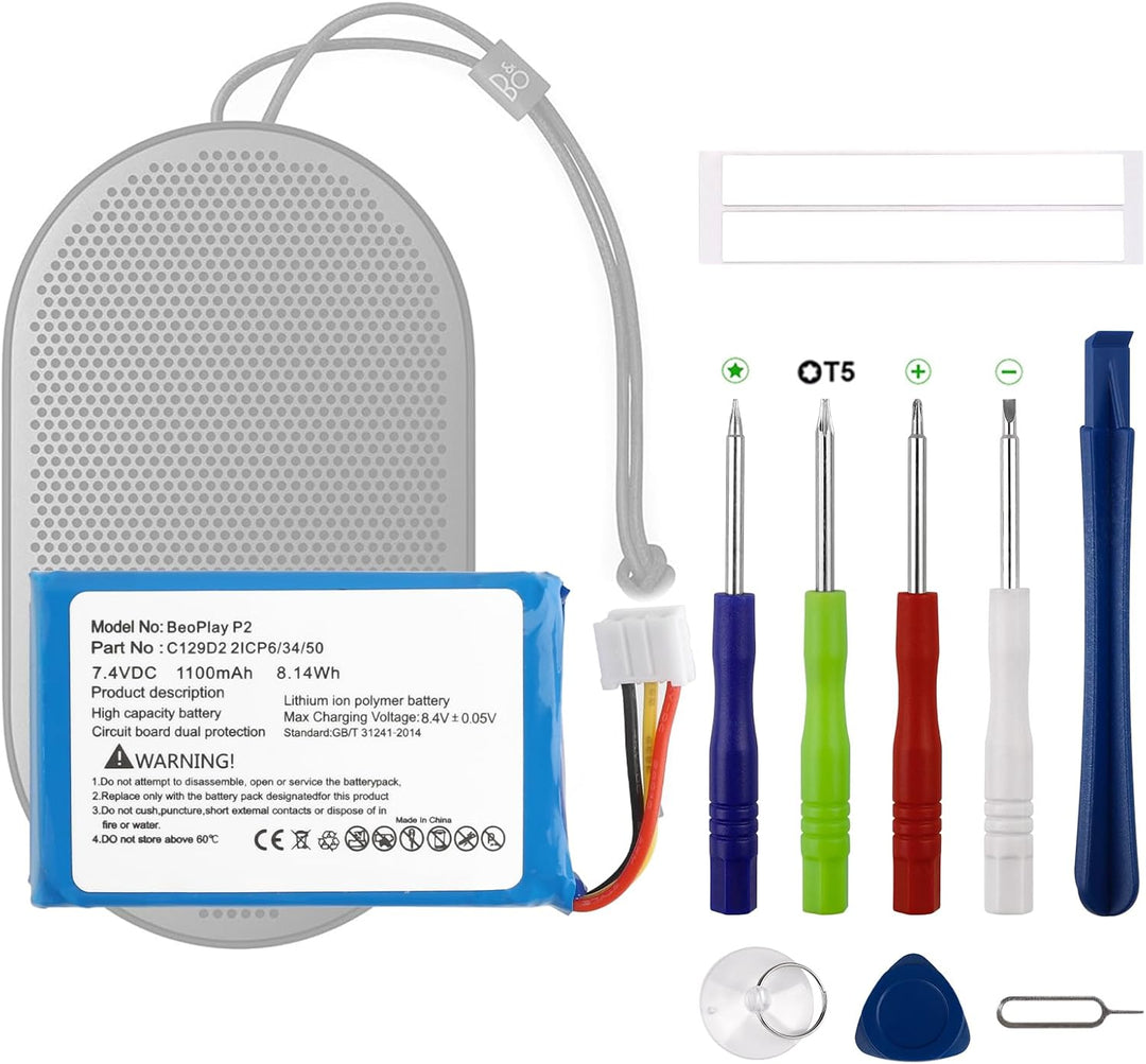 Neu 1100mAh C129D2 Akku Ersatz Kompatibel mit BeoPlay P2 Bang & Olufsen Bluetooth Lautsprecher Ersat