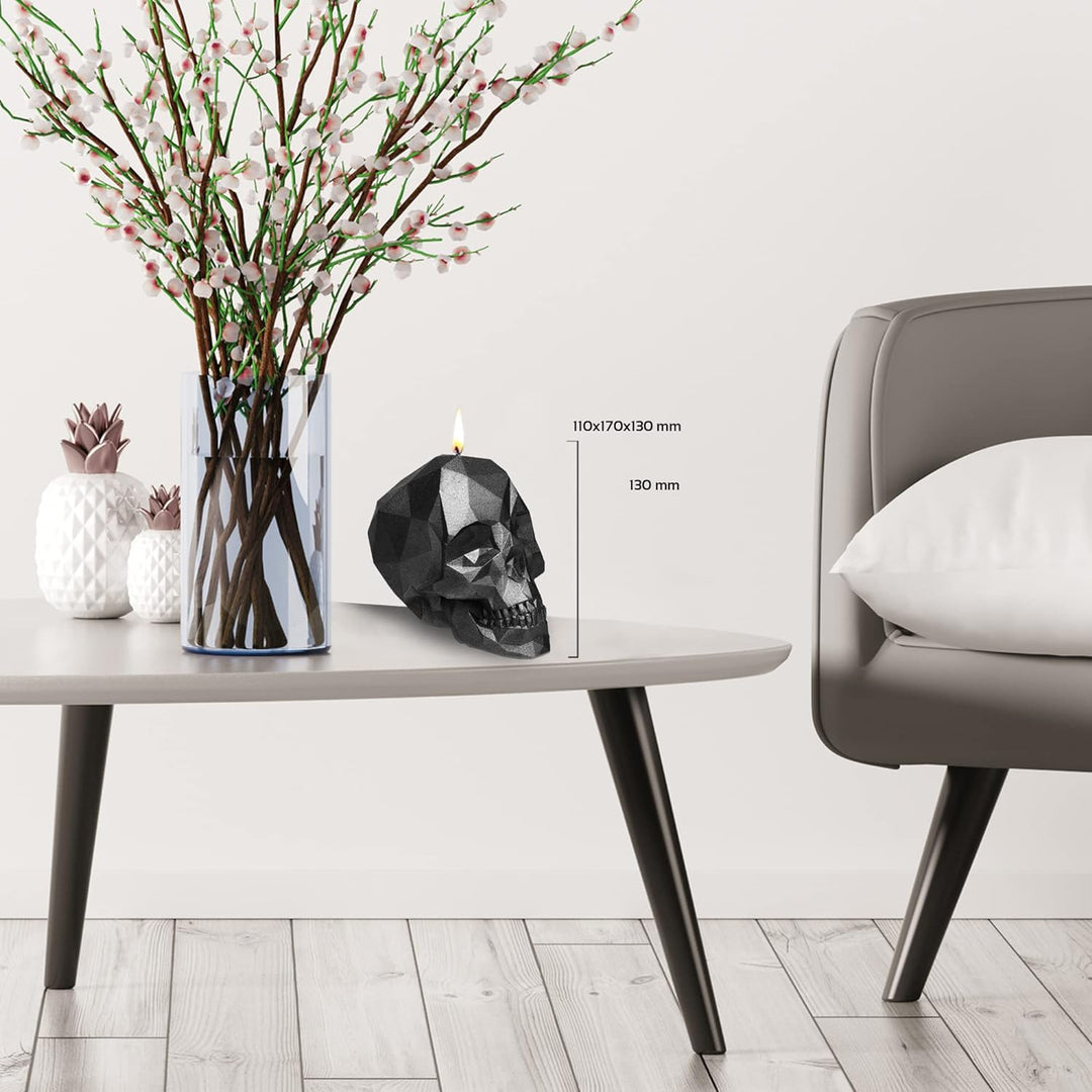Candellana Skull Kerze - Totenkopf Kerze - Skull Deko - Totenkopf Deko - Halloween Deko - Gothic Dek