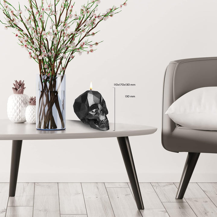 Candellana Skull Kerze - Totenkopf Kerze - Skull Deko - Totenkopf Deko - Halloween Deko - Gothic Dek