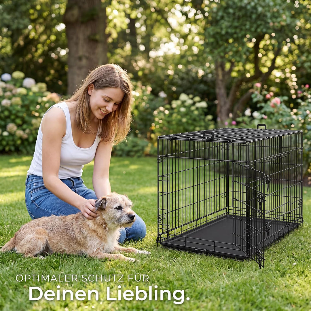 tectake® Hundekäfig, Hundegitter Box, Dog Kennel, Hundebox faltbar, Transportbox stabil, für Hunde u