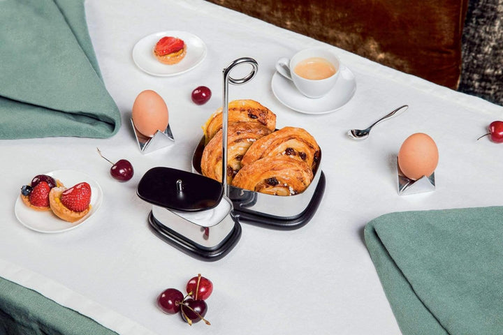 Alessi VS07 2 Bibo Set mit Tee- und Kaffeeaccessoires, bestehend aus: Zuckerdose und Mehrzweckbehält