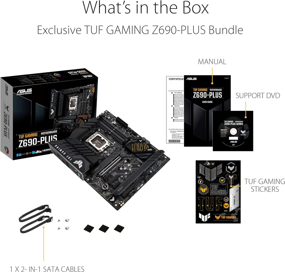 ASUS TUF Gaming Z690-PLUS Mainboard Sockel Intel LGA 1700 (Intel Z690, ATX, PCIe 5.0, DDR4, 4X M.2,