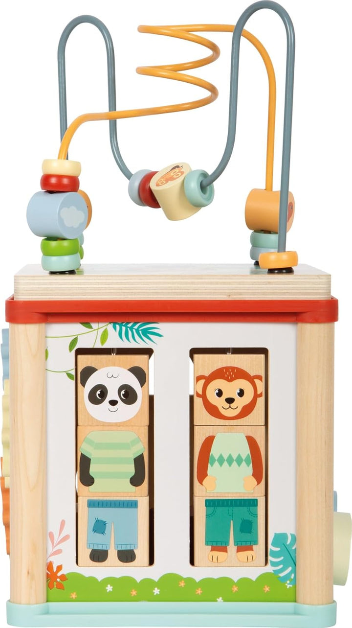 small Foot Motorikwürfel „Jungle Friends“ aus FSC® 100%-zertifiziertem Holz, platzsparender Aktivitä