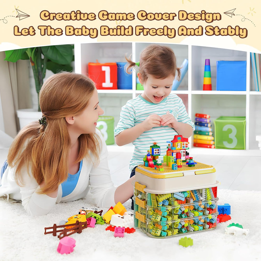 Aufbewahrungsbox für Legosteine, Aufbewahrungsbox für Bausteine, Sortierboxen für Legosteine, Kunsts