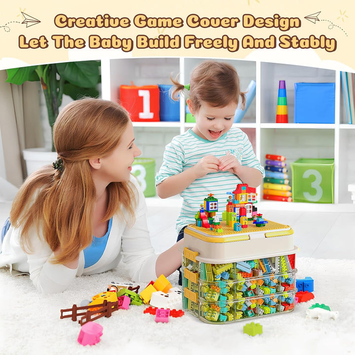 Aufbewahrungsbox für Legosteine, Aufbewahrungsbox für Bausteine, Sortierboxen für Legosteine, Kunsts