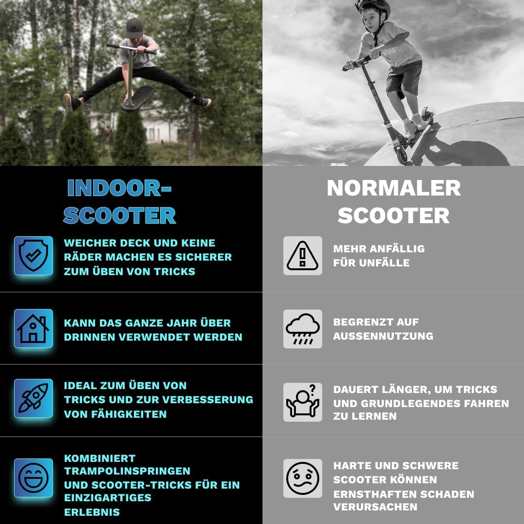 The Indo Trick Scooter - Stunt Scooter for Teens, Kids and Adults - Trampoline Scooter to Practice P