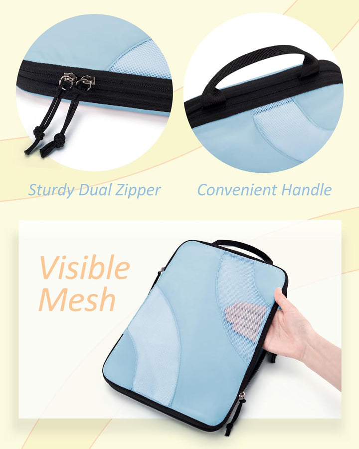 BAGSMART Packing Cubes Compression 6 Stück, Packwürfel Kompression Koffer Organizer Set, Travel Esse