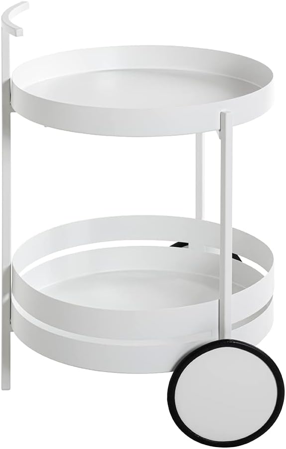 HAKU Möbel Servierwagen weiss, Metall - Masse: H 62 cm x Ø 42 cm, Style: Modern Weiss Ø 42 x H 62, W