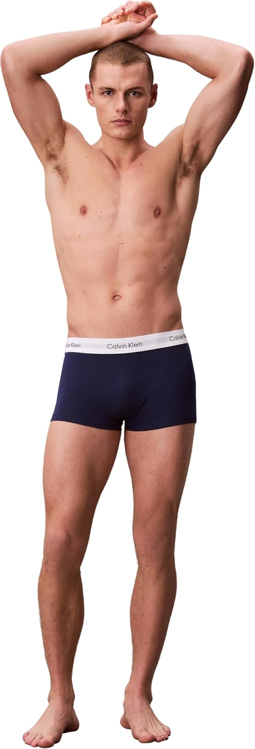 Calvin Klein Herren Low Rise Trunk XL White/Red Ginger/Pyro Blue, XL White/Red Ginger/Pyro Blue