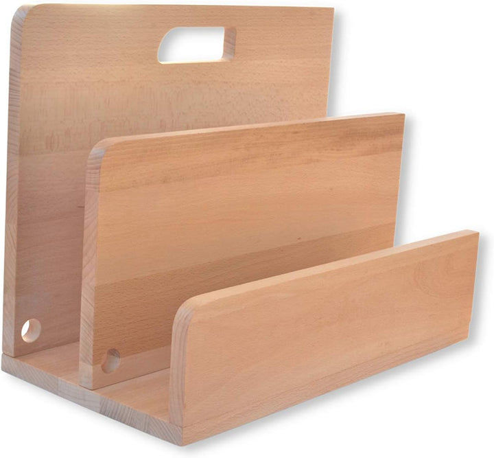 Natuhr Zeitungsständer Tidy Holz Zeitungshalter Ladestation für Handys, Tablets & Smartphones (Buche