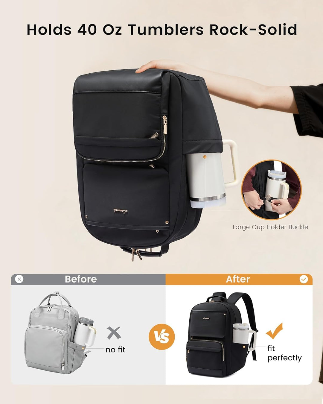 LOVEVOOK Rucksack Damen, 15,6 Zoll Laptop Schulrucksack Teenager Wasserdicht Schultasche mit Grossem