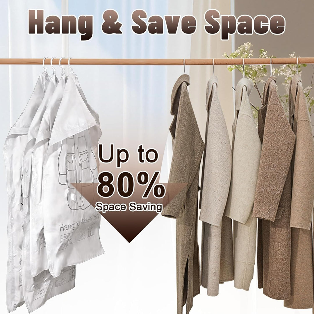 Hängend Vakuumbeutel für Kleidung Haken 6 Stück (110 x 67 cm) Vacuum Bags for Clothing Platz Vakuumb