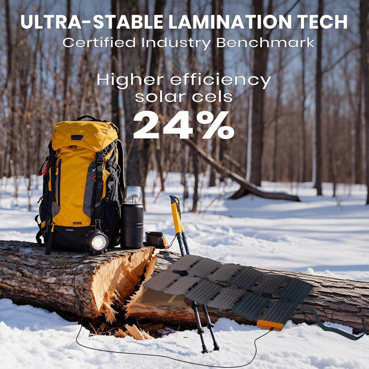 Flexsolar 36W Mini Faltbares Solarladegerät,Wasserdichter E-Film Solarpanel Tragbares mit USB-A/USB-