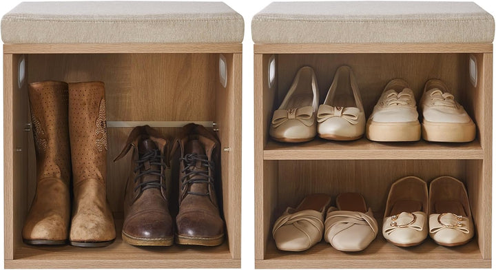YMYNY Schuhbank mit Sitzfläche, Schuhschrank mit sitzbank, Schuhregal Klein mit Sitzbank, Sitzbank m