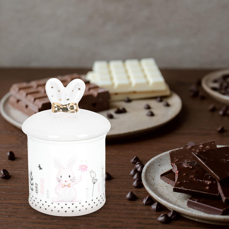 Angoily Kaninchen Luftdichtes Glas Hase Bonbonglas Bonbonbehälter Glas Bonbongläser Mit Deckel Kaffe