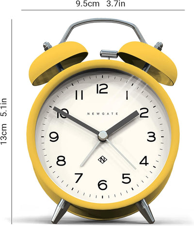 NEWGATE ® Charlie Bell Echo Alarm – Kleiner moderner Nachttischwecker – Schlafzimmerzubehör – Wecker