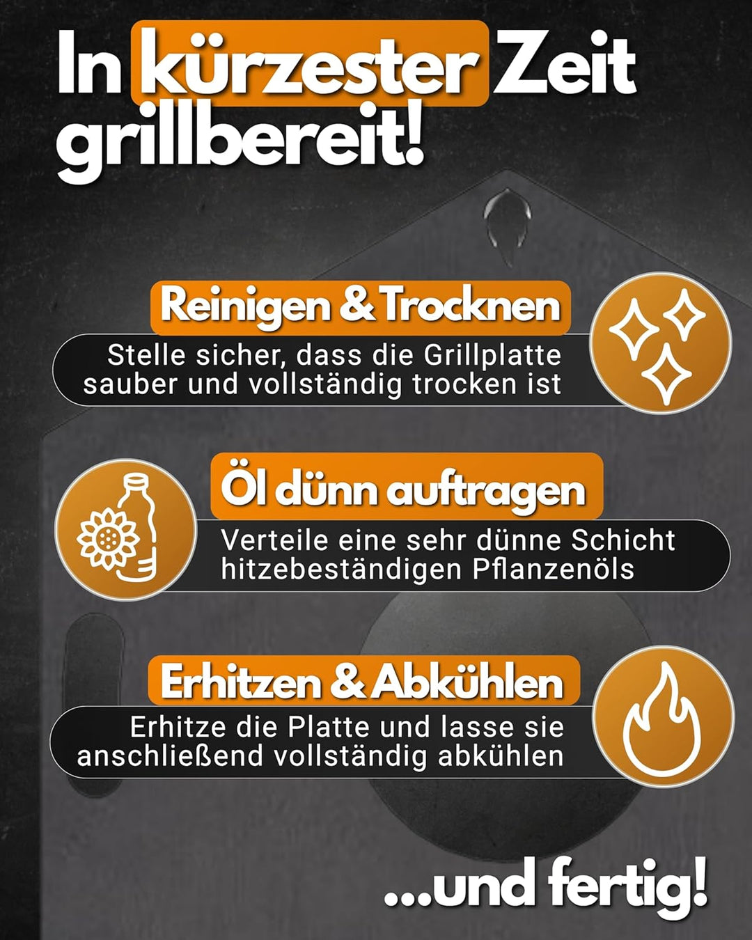 Feuerfest 123 - Feuerplatte Eckig [Ø 60 cm] - Für Feuertonnen, Kugelgrills & Feuerschalen - Universa