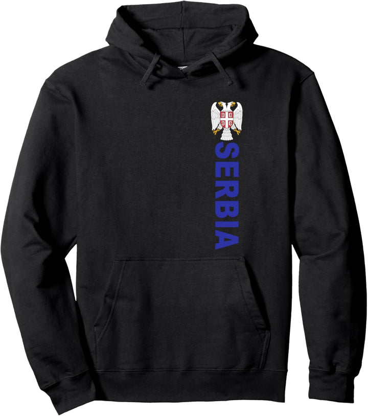 Serbian Double Eagle Emblem Sporty Pullover Hoodie