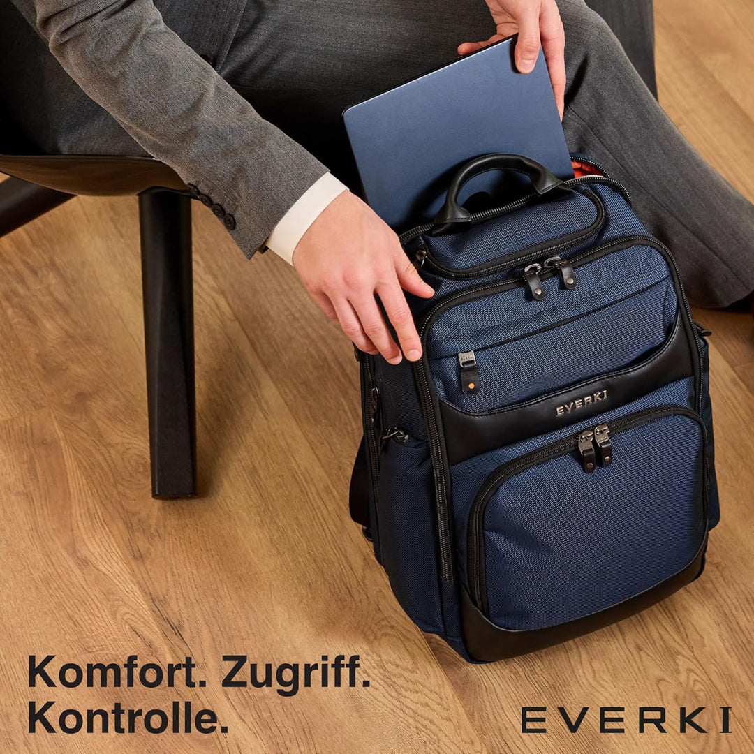 Everki Onyx Business Laptop‑Rucksack | 17,3″ Laptopfach, 36L, ideal für Arbeit & Reise – Navy Blau 1