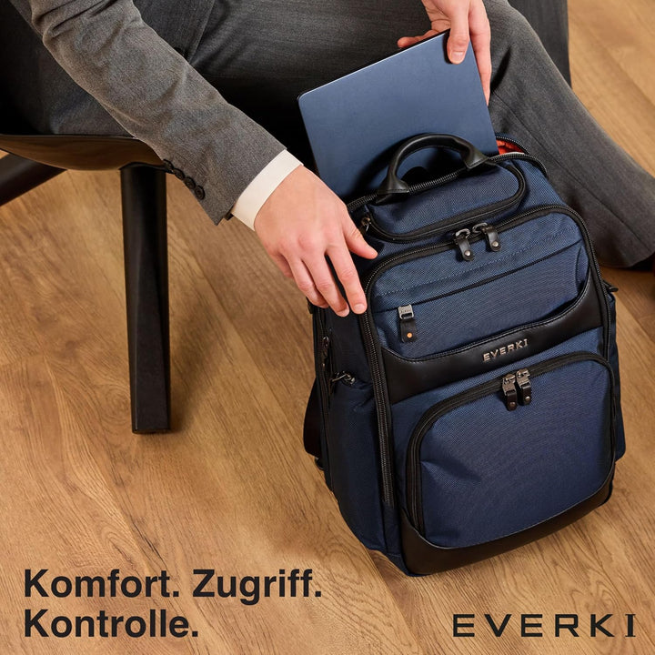 Everki Onyx Business Laptop‑Rucksack | 17,3″ Laptopfach, 36L, ideal für Arbeit & Reise – Navy Blau 1