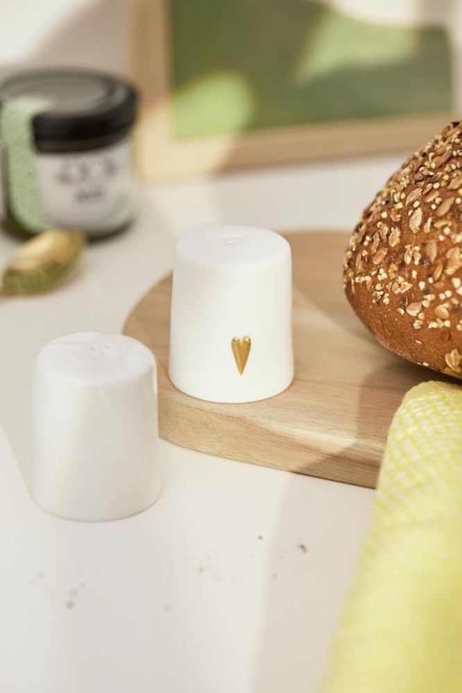 räder Salz- und Pfefferstreuer Set Herz – Porzellan Streuer-Duo „Guten Appetit“ – Edles Geschenk zu