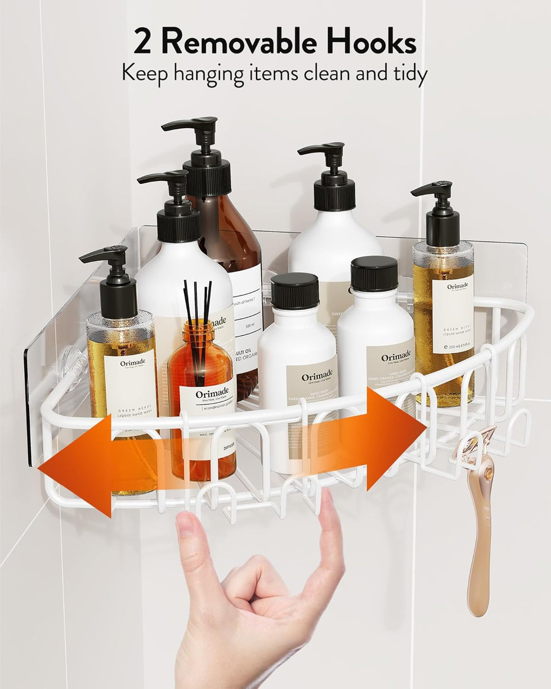 Orimade Duschablage ohne Bohren Ecke,Duschregal Eckablage Selbstklebend für Badezimmer & Küche 2 Stü