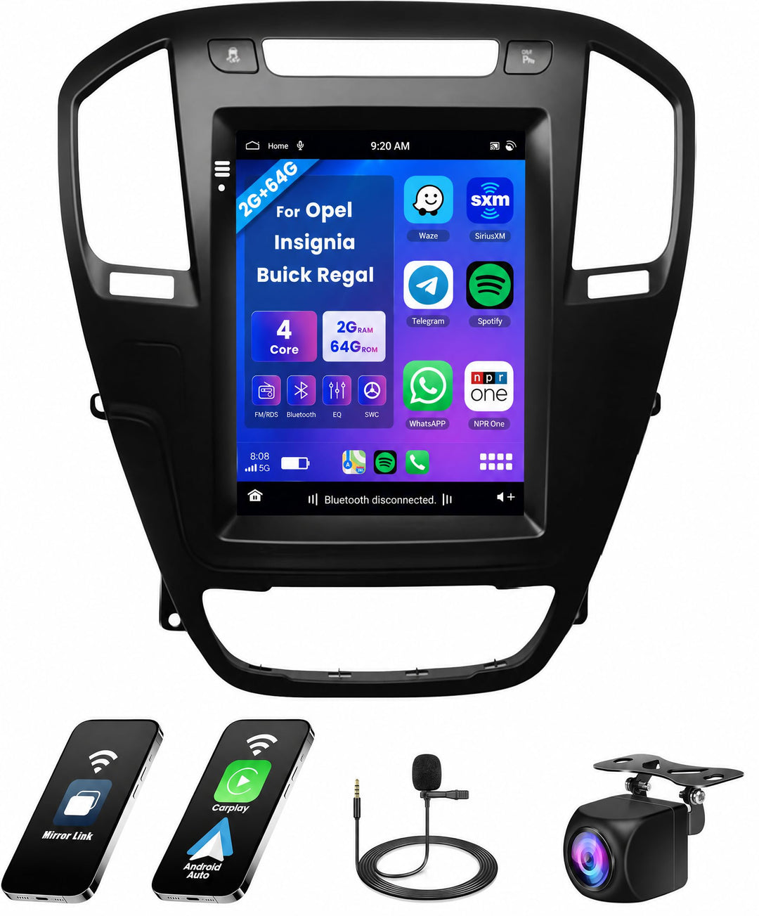 Hikity 2G 64G Autoradio Android 15 Für Opel Insignia Buick Regal 2009-2013 mit Wireless Carplay Andr