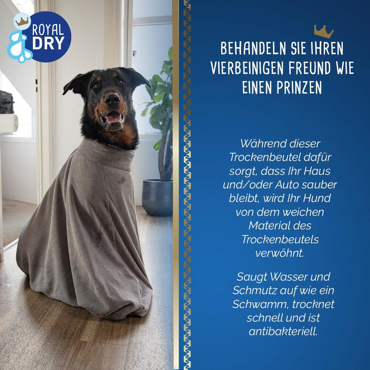 Doggybag - Mikrofaser-Hundetrockenbeutel - L - Rückenlänge 75 cm - Hundehandtuch - Extra SaugfäHig u