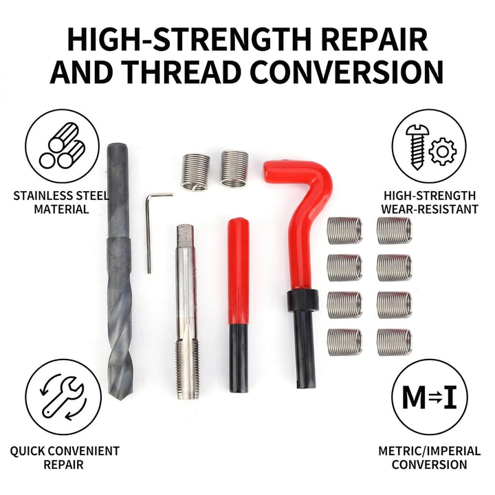 15 Stück Gewindeeinsätze M14x1.5 Innengewinde Reparatur Zubehör Sortiment Kit Bohren Helicoil Repara