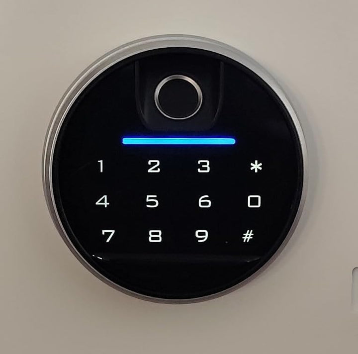 Genie Hand | Digitaler Safe mit Fingerabdruck und Schlüssel, Touchscreen, Anti-Bounce Sicherheitssys