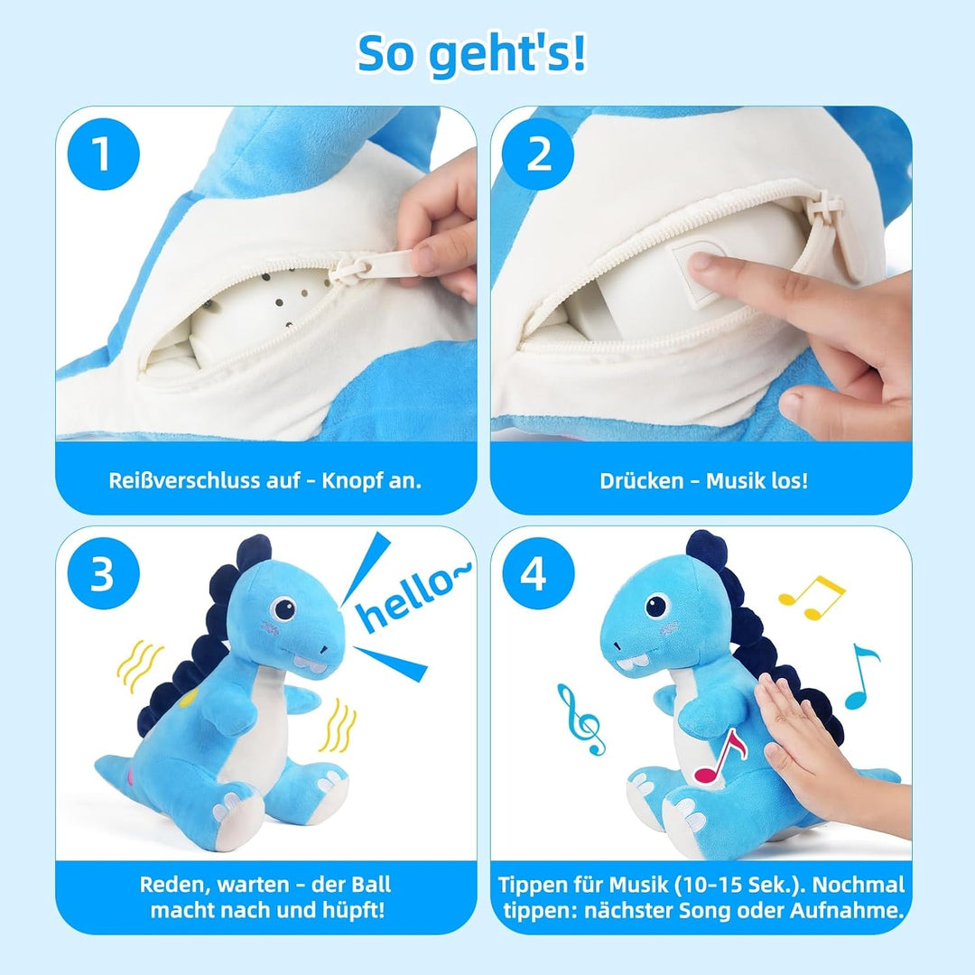 Baby Spielzeug 6-12 Monate, Dinosaurier Musikalische Krabbelspielzeug Tummy Time Toy, Spielzeug ab 6