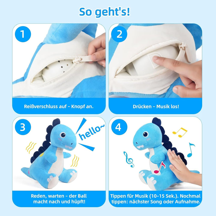 Baby Spielzeug 6-12 Monate, Dinosaurier Musikalische Krabbelspielzeug Tummy Time Toy, Spielzeug ab 6