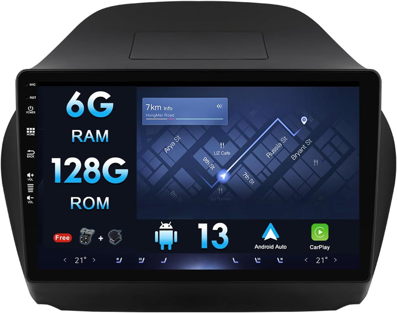 Android 12 Autoradio 10 Zoll Doppel Din Radio Für Hyundai Tucson 2 LM IX35 (2009-2015) mit GPS Navig