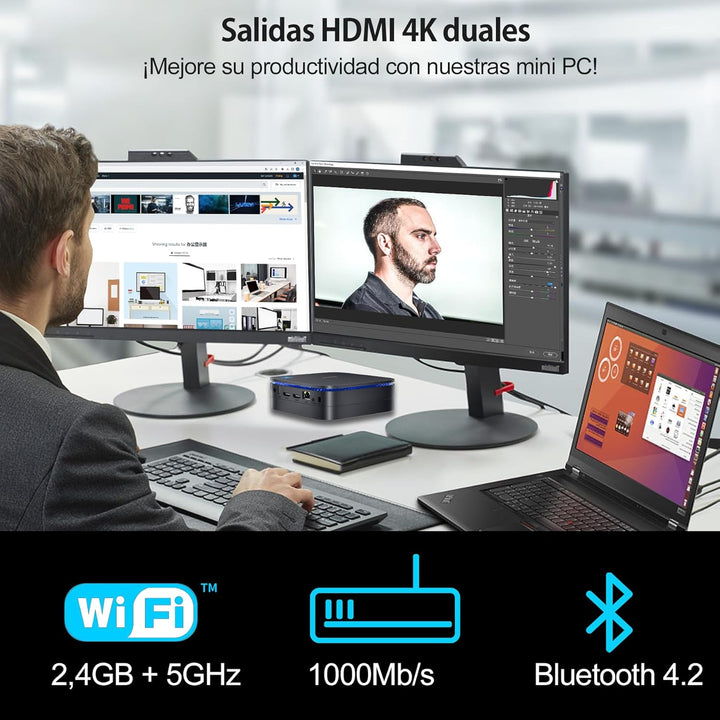Blackview Mini PC, Intel 12th Gen N95(up to 3.4GHz) Mini Computer Windows 11 mit 16GB DDR4 RAM 1TB M
