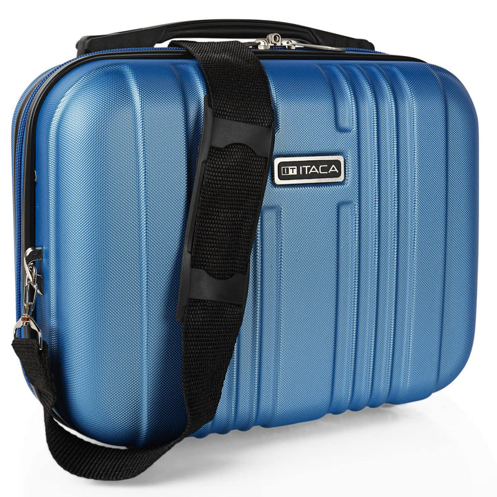 ITACA - Hartschale Kosmetikkoffer. Kulturtasche. Reissverschluss. Trolleygestänge. Einziehbare Griff