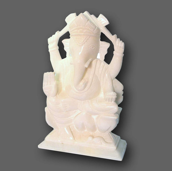 StonKraft Marmor Weisser Stein Pooja Puja Ganesh Ganesha Ganesh Murti Idol Statue Skulptur – Linker