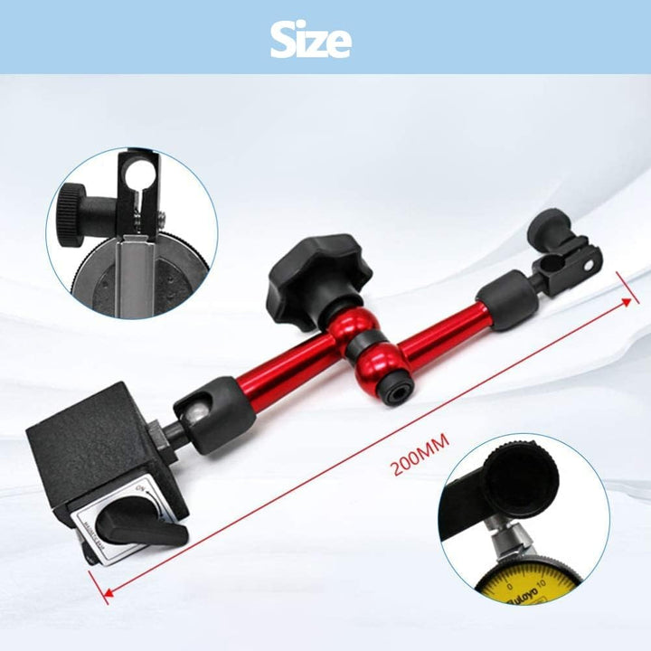Messuhr mit Magnethalter 0~0,8 mm Magnet-Messstativ mit Messuhr Metall Flexible Starke Magnetische S