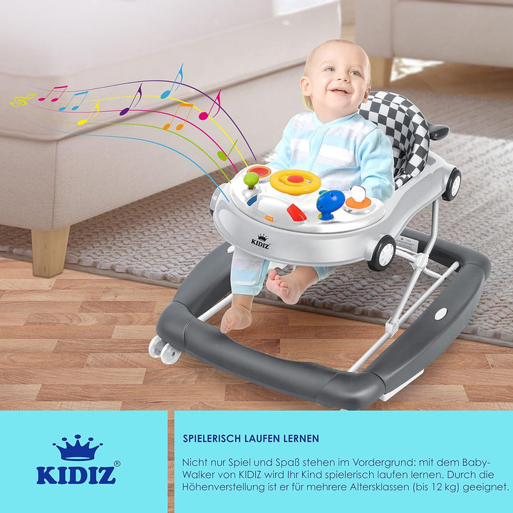 KIDIZ® 4in1 Lauflernhilfe Babywalker Spiel- und Lauflernwagen Gehfrei - Schaukelfunktion Babywippe m