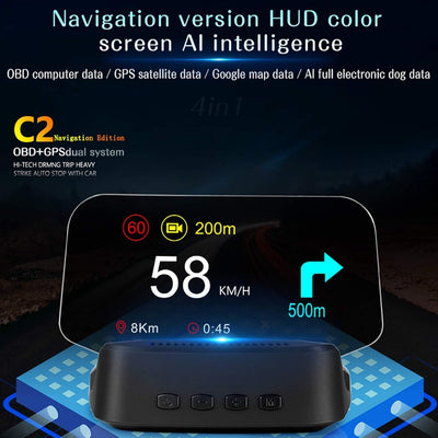 Head up Display, Fydun Auto-OBD2 + Navigationssystem HUD Head-up-Display Digitaler Autogeschwindigke