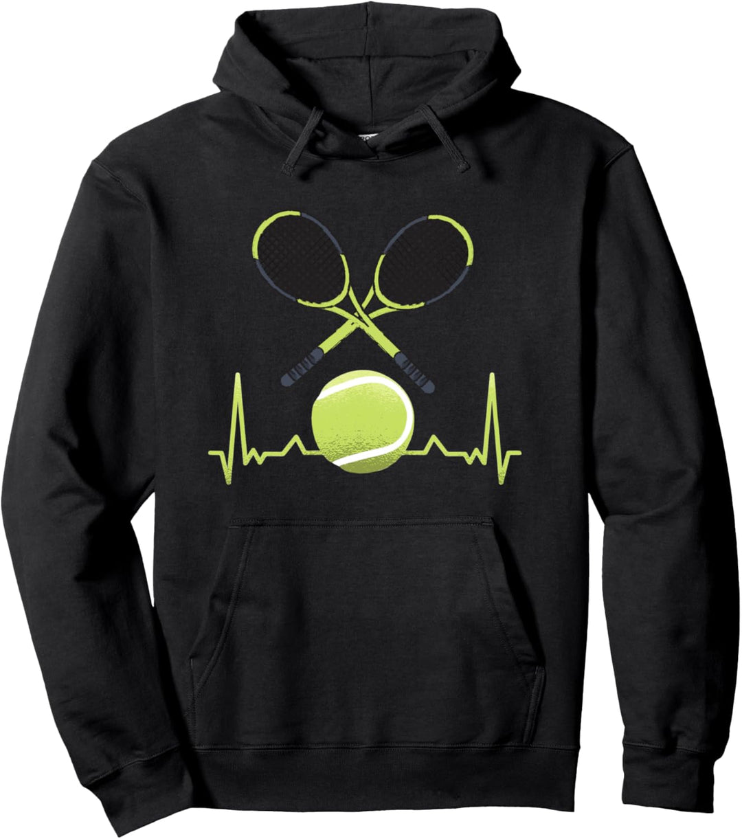 Tennis-Herzschlag Tennisspieler und Trainer. Pullover Hoodie
