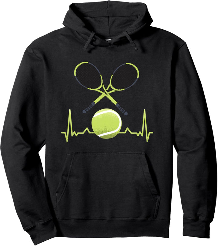 Tennis-Herzschlag Tennisspieler und Trainer. Pullover Hoodie
