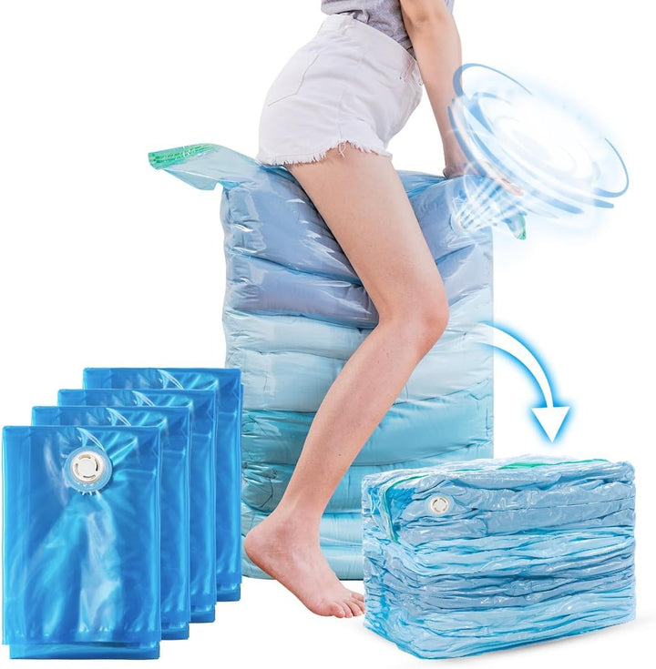 TAILI Vakuumbeutel für Kleidung Gross Würfel, 4 Jumbo Vakuumbeutel für Bettdecken Vacuum Bags for Cl