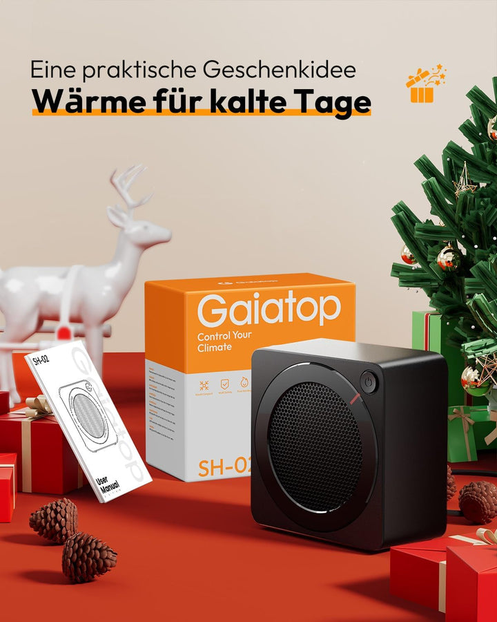 Gaiatop Mini Heizlüfter Energiesparend 500W, Heizlüfter Klein mit 2s PTC-Keramikheizung, mit Überhit