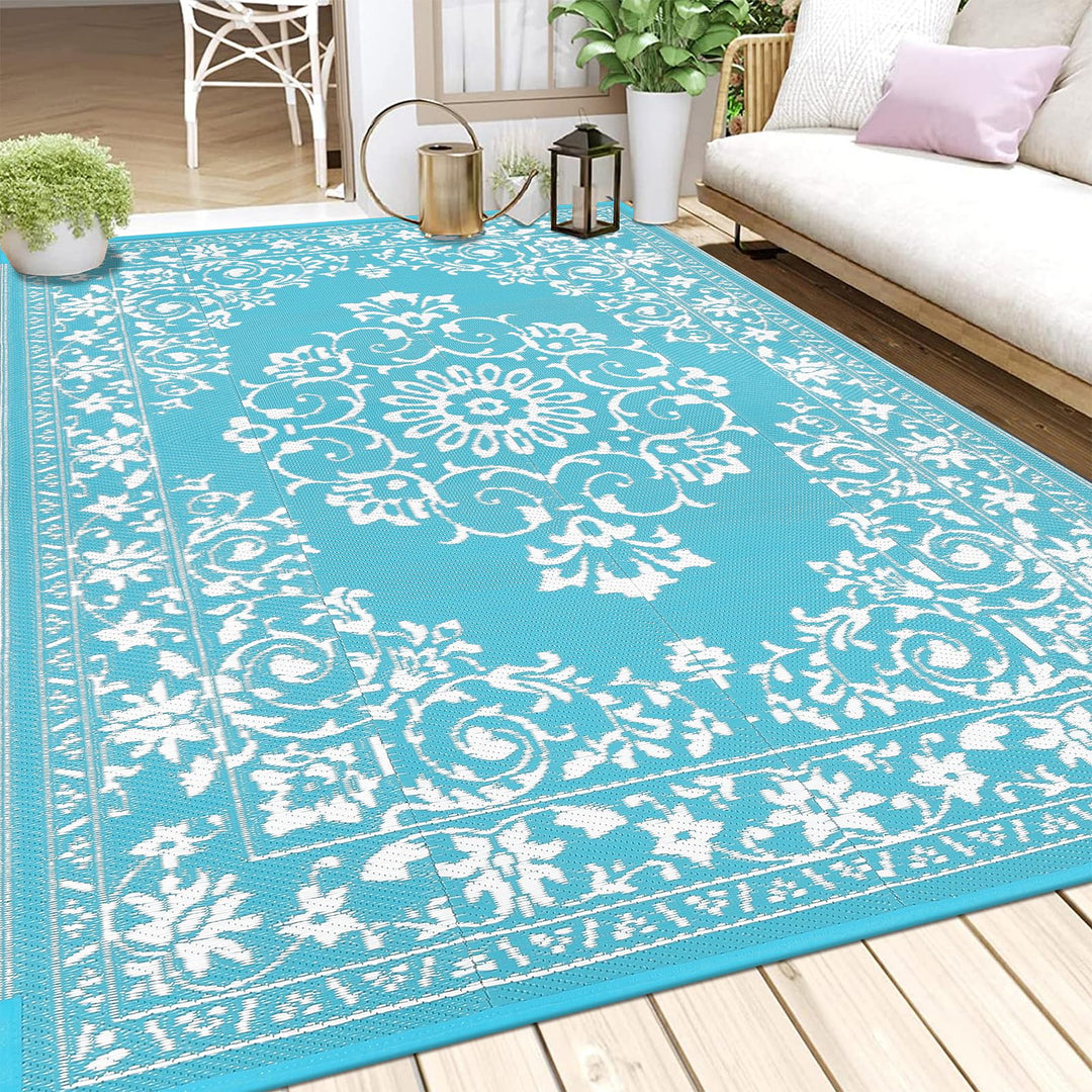 Enyhom Strapazierfähiger RV Camping Aussenteppich (OH-Türkis, 240 x 300 cm), Türkis